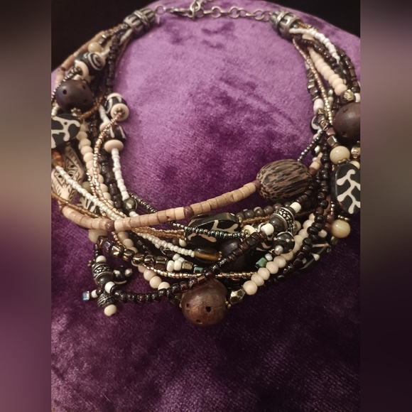 !!Chico's 12 Strand Beaded Necklace 16" - Picture 7 of 10